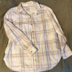 Jachs White and Gray Plaid Button-Down Shirt